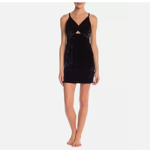 FREE PEOPLE Womens Dress Come Together Bodycon Mini Black Large L  OB842104 NEW - Picture 1 of 10